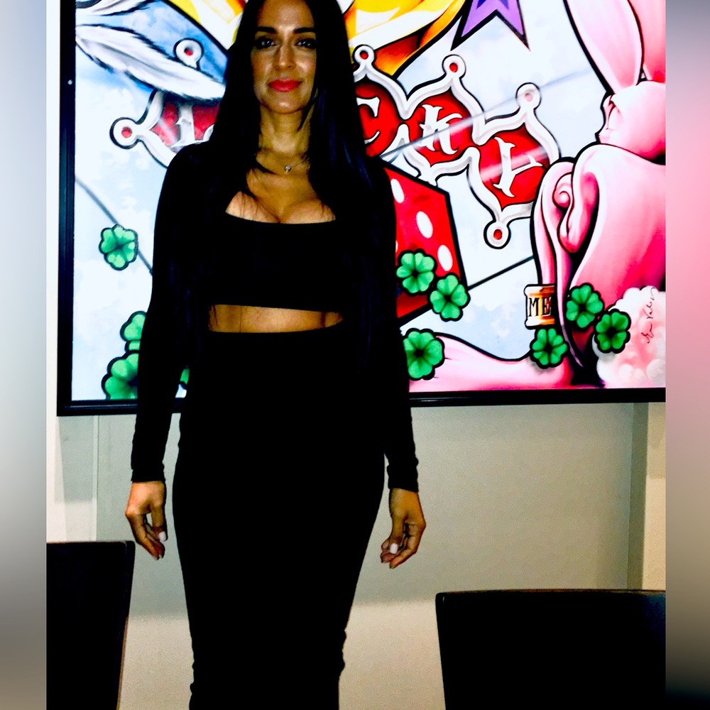 Naked wardrobe dress set. Midi skirt and top.